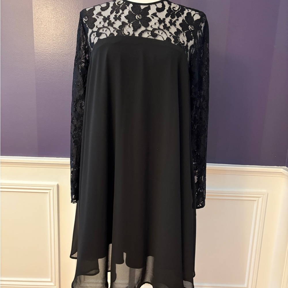 Momo Maternity Black Lace Long Sleeve Dress